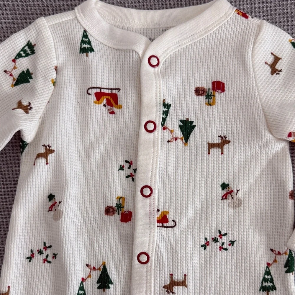 Carter's Cream Holiday Pattern Footie